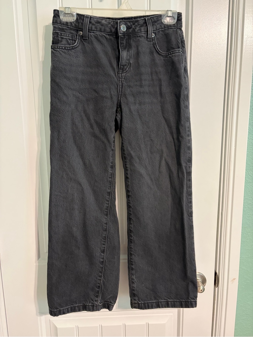 Girls Cat and Jack Classic Black Wide-Leg Jeans